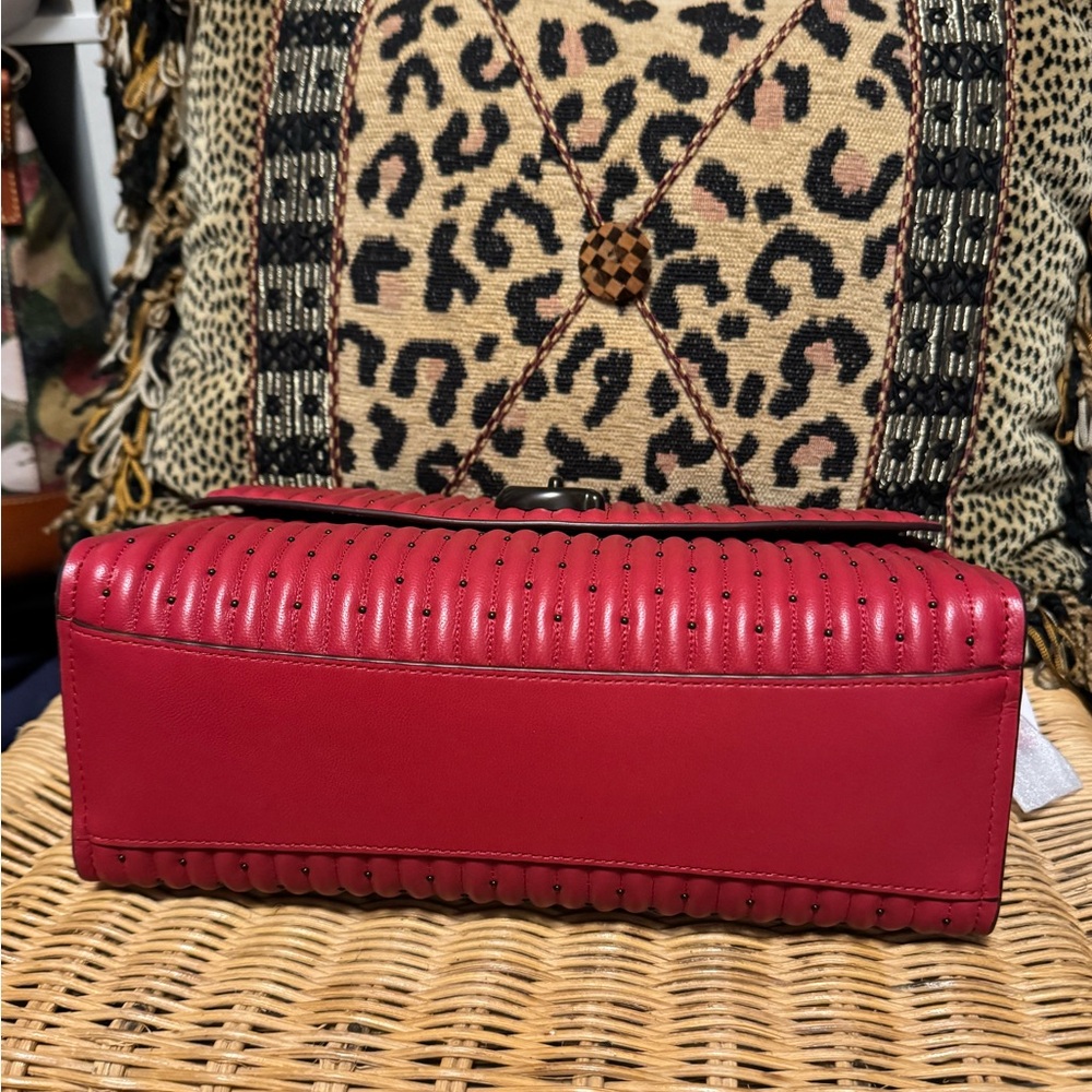 Coach Quilted Rivets Parker - Red Apple - Picture 6 of 7